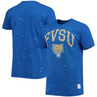 Men's Original Retro Brand Royal Fort Valley State Wildcats Bleach Splatter T-Shirt