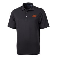 Men's Cutter & Buck Black Oklahoma State Cowboys Big & Tall Virtue Eco Pique Recycled Polo