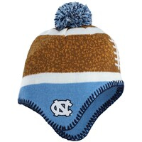 Toddler Brown/Carolina Blue North Carolina Tar Heels Football Head Knit Hat with Pom