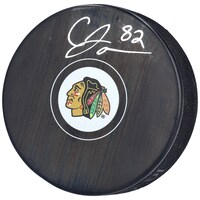 Caleb Jones Chicago Blackhawks Autographed Hockey Puck