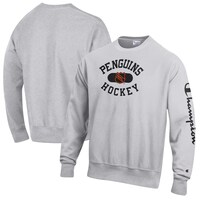Men's Champion Heathered Gray Pittsburgh Penguins Reverse Weave Pullover Sweatshirt