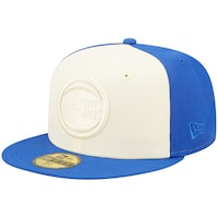Men's New Era Cream/Blue Detroit Pistons Cork Two-Tone 59FIFTY Fitted Hat