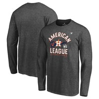 Men's Fanatics Branded Heathered Charcoal Houston Astros 2021 American League Champions Locker Room Long Sleeve T-Shirt