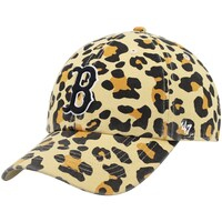 Women's '47 Boston Red Sox Tan Bagheera Cheetah Clean Up Adjustable Hat