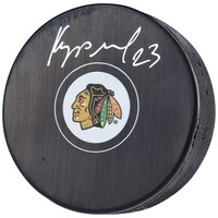 Philipp Kurashev Chicago Blackhawks Autographed Hockey Puck