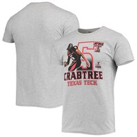 Men's Original Retro Brand Michael Crabtree Heathered Gray Texas Tech Red Raiders Ring of Honor T-Shirt