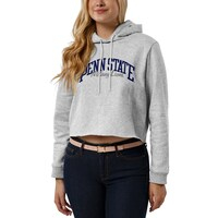 Women's League Collegiate Wear Ash Penn State Nittany Lions Cropped Pullover Hoodie