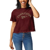 Women's League Collegiate Wear Maroon Charleston Cougars Pennant Clothesline Cropped T-Shirt