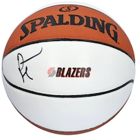 Damon Stoudamire Portland Trail Blazers Autographed Spalding 1991-02 Throwback Logo White Panel Basketball