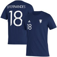 Men's adidas Bruno Fernandes Navy Manchester United Name & Number Amplifier T-Shirt