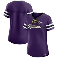 Women's Fanatics Branded Purple Baltimore Ravens Original State Lace-Up T-Shirt