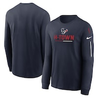 Men's Nike Navy Houston Texans Team Slogan Long Sleeve T-Shirt