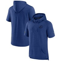 Men's Fanatics Branded Blue Tampa Bay Lightning Authentic Pro Road Performance Short Sleeve Pullover Hoodie