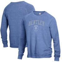 Men's Heathered Blue Bentley Falcons The Champ Tri-Blend Pullover Sweatshirt