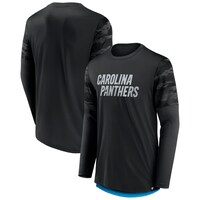 Men's Fanatics Branded Black/Blue Carolina Panthers Square Off Long Sleeve T-Shirt