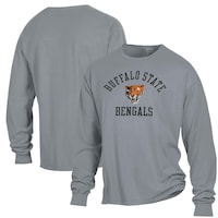 Men's ComfortWash Gray Buffalo State Bengals Arch Logo Garment Dyed Long Sleeve T-Shirt