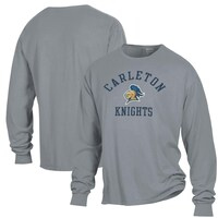 Men's ComfortWash Gray Carleton Knights Arch Logo Garment Dyed Long Sleeve T-Shirt