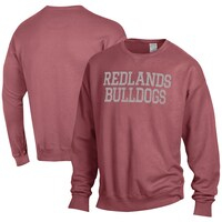 Men's ComfortWash Maroon University of Redlands Bulldogs Stack Garment Dyed Crewneck Pullover Sweatshirt