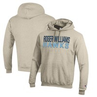 Men's Champion Heathered Oatmeal Roger Williams University Eco Powerblend Pullover Hoodie