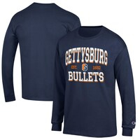 Men's Champion Navy Gettysburg Bullets Jersey Est. Date Long Sleeve T-Shirt