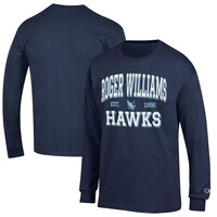 Men's Champion Navy Roger Williams University Jersey Est. Date Long Sleeve T-Shirt