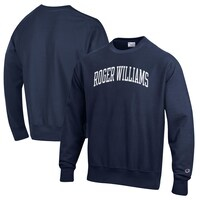 Men's Champion Navy Roger Williams University Reverse Weave Fleece Crewneck Sweatshirt