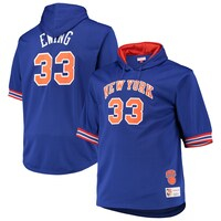 Men's Mitchell & Ness Patrick Ewing Blue/Orange New York Knicks Big & Tall Name & Number Short Sleeve Hoodie