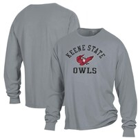 Men's ComfortWash Gray Keene State Owls Garment Dyed Long Sleeve T-Shirt