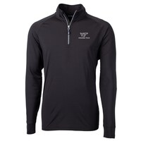 Men's Cutter & Buck Black Virginia Tech Hokies Big & Tall Adapt Eco Knit Quarter-Zip Pullover Jacket