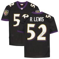 Ray Lewis Baltimore Ravens Autographed Black Mitchell & Ness Authentic Jersey