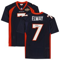 John Elway Navy Denver Broncos Autographed Mitchell & Ness Authentic Jersey with "Last To Wear #7" Inscription