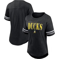 Women's Heathered Black Oregon Ducks Signal Catch Colorblock T-Shirt