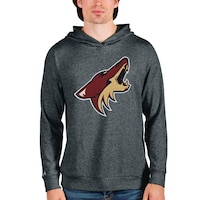 Men's Antigua Heathered Charcoal Arizona Coyotes Absolute Pullover Hoodie