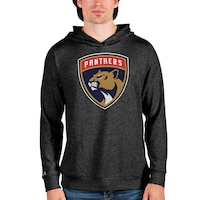 Men's Antigua Heathered Black Florida Panthers Absolute Pullover Hoodie