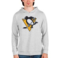 Men's Antigua Heathered Gray Pittsburgh Penguins Absolute Pullover Hoodie
