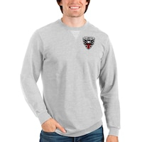 Men's Antigua Heathered Gray D.C. United Reward Crewneck Pullover Sweatshirt