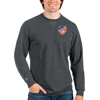 Men's Antigua Heathered Charcoal FC Cincinnati Reward Crewneck Pullover Sweatshirt