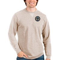 Men's Antigua Oatmeal Philadelphia Union Reward Crewneck Pullover Sweatshirt