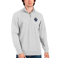 Men's Antigua Heathered Gray Vancouver Whitecaps FC Action Quarter-Zip Pullover Sweatshirt