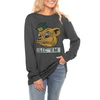 Women's Gameday Couture Charcoal Baylor Bears Tailgate Club Luxe Boyfriend Long Sleeve T-Shirt