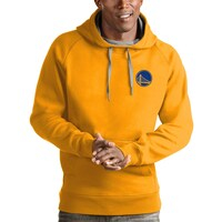 Men's Antigua Gold Golden State Warriors Victory Pullover Hoodie