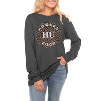 Women's Gameday Couture Charcoal Howard Bison Varsity League Luxe Boyfriend Long Sleeve T-Shirt
