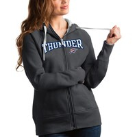 Women's Antigua Charcoal Oklahoma City Thunder Team Victory Full-Zip Hoodie