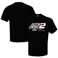 Men's Team Penske Black Austin Cindric Name & Number T-Shirt