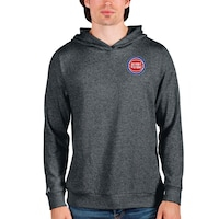 Men's Antigua Heathered Charcoal Detroit Pistons Absolute Pullover Hoodie