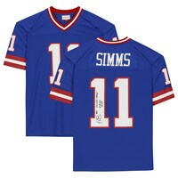 Phil Simms New York Giants Autographed Mitchell & Ness Royal Replica Jersey with "2X S.B. CHAMP S.B. XXI M.V.P." Inscriptions