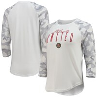 Women's Concepts Sport White/Gray Atlanta United FC Composite 3/4-Sleeve Raglan Top