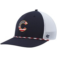 Men's '47 Navy/White Chicago Cubs Flag Fill Trucker Snapback Hat