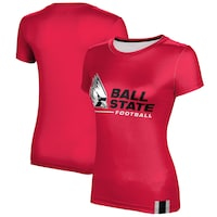 Women's Cardinal Ball State Cardinals Football T-Shirt