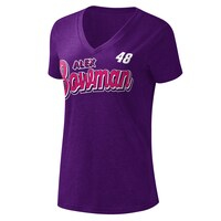 Women's G-III 4Her by Carl Banks Purple Alex Bowman 1st Place V-Neck T-Shirt